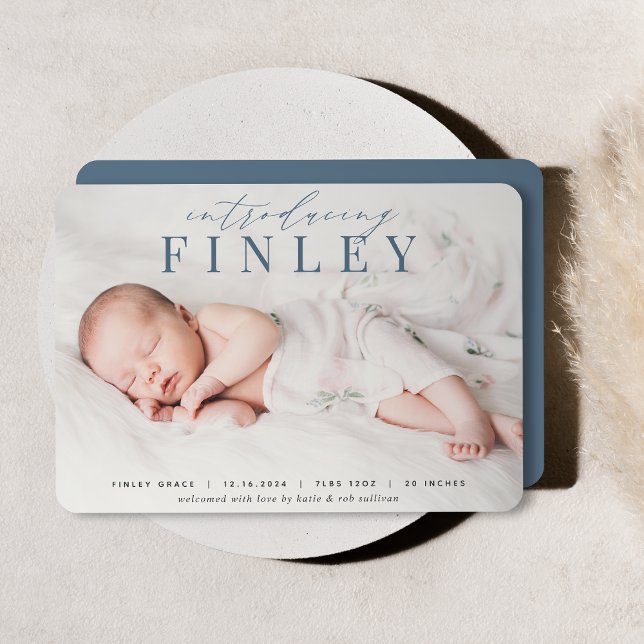 Manchete Elegante | Anúncio de nascimento de foto (Criador carregado)