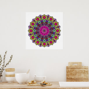 Mandala 12-2 PinkFlower - Poster