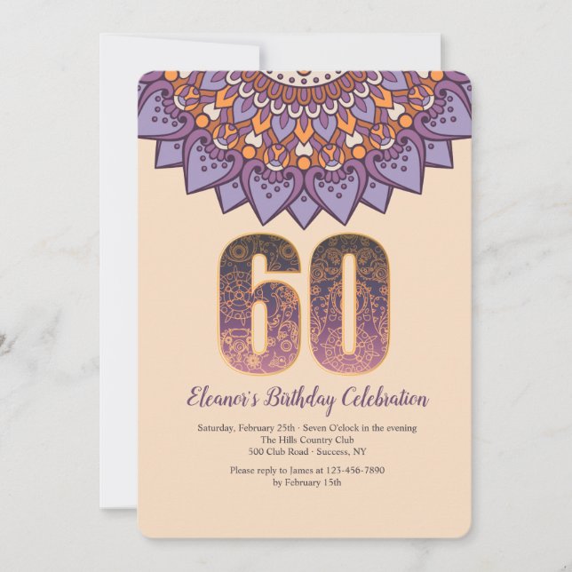 Mandala 60 Convite (Frente)