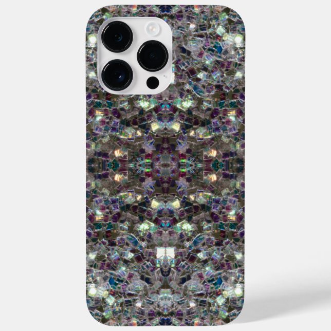Mandala abstrato brilhante de mosaico prateado (Verso)