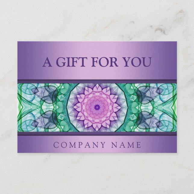 Mandala aquosa roxa moderna (Frente)