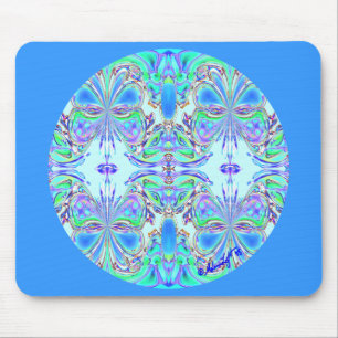 "Mandala azul" Mousepad da borboleta