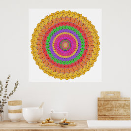 Mandala Ball - Amarelo - Poster