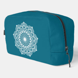 Mandala Branco em Fundo Azul