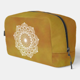 Mandala Branco em Fundo Dourado