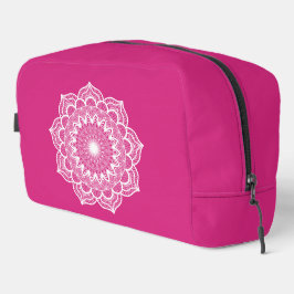Mandala Branco em Fundo Rosa