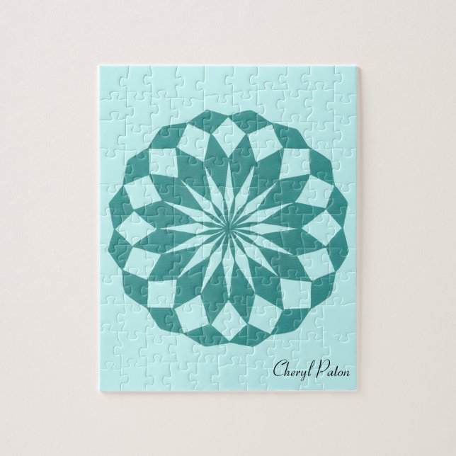 Mandala Círculo Diamantes Turquoise Quebra-cabeça (Vertical)