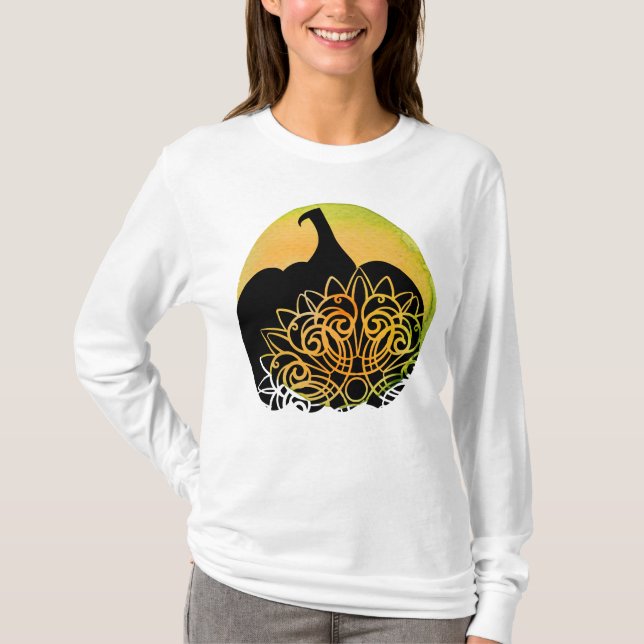 Mandala Cria Pumpkin com a Camisa da Lua de outono (Frente)