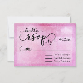 Mandala de Aguarela Rosa Profundo para RSVP de Cas