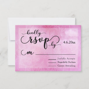 Mandala de Aguarela Rosa Profundo para RSVP de Cas