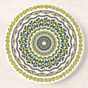 mandala de meditação artística para porta-copos