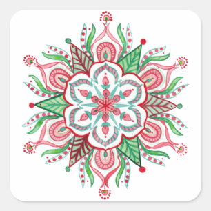 Mandala de Natal - Adesivos