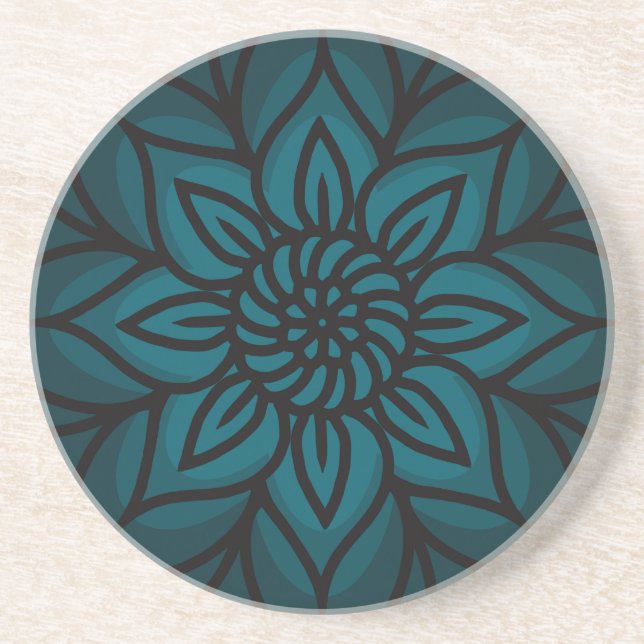 Mandala Design Sandstone Porta-copos (Frente)
