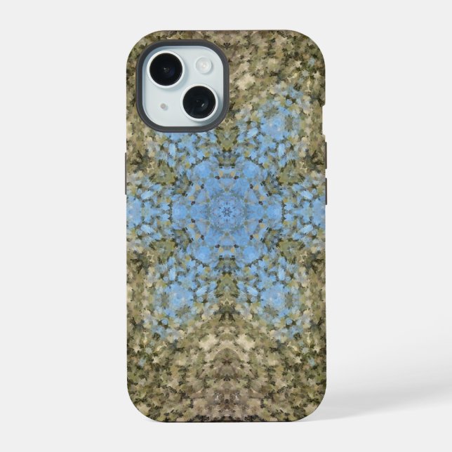 Mandala digital amarelo e azul (Verso)