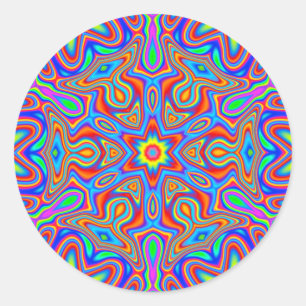 Mandala digital Caleidoscópio, adesivos vívidos
