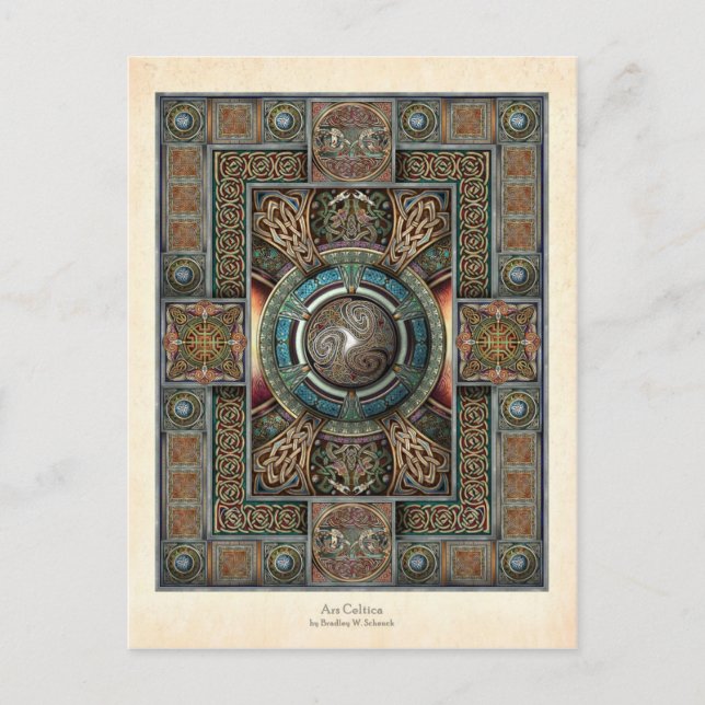 Mandala do Triskelion II Cartão Postal (Frente)