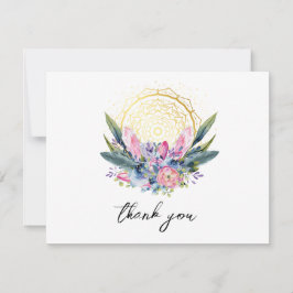 Mandala Dourada Convite de Casamento Boho com Cris