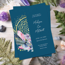 Mandala Dourada Convite de Casamento Boho com Cris