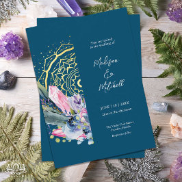 Mandala Dourada Convite de Casamento Boho com Cris