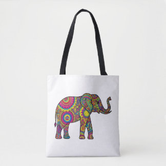 Mandala Elephant Tote Bag
