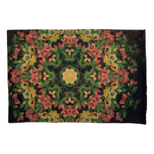 Mandala Floral: vermelha, vindima amarela.