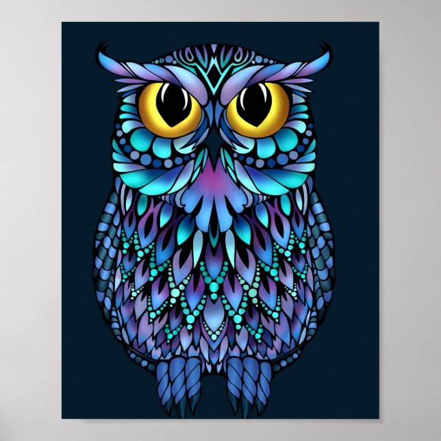Mandala Owl Wall Art Poster (Frente)