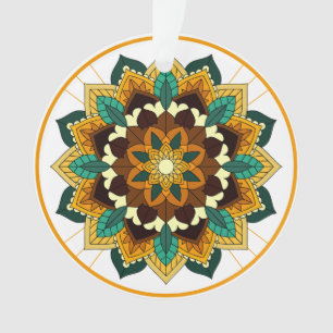 Mandala Padrão 02 em ornamento amarelo e torrado