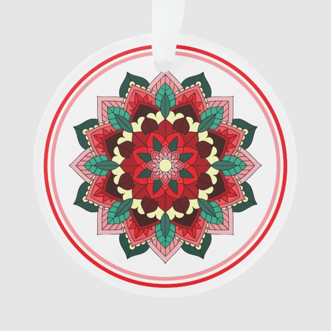 Mandala Padrão 02 em ornamento vermelho (Frente)
