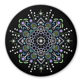Mandala Preta, Roxa e Verde