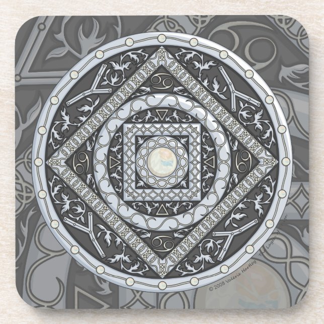 Mandala Quadrado com Porta-Copos de Câncer (Frente)
