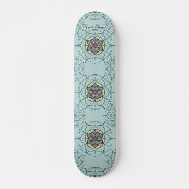 Mandala Skateboard com seu nome (Frente)