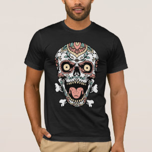Mandala Skull T-Shirt Boho Gothic Skull Art Tee