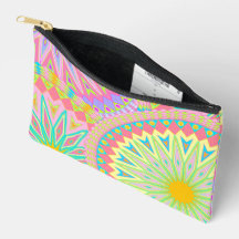 Mandala Sobreposto Rosa Azul Amarelo Verde-Menta R