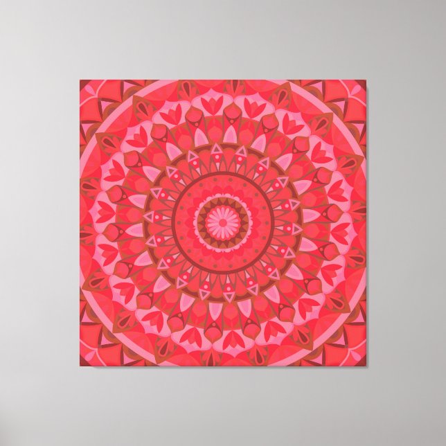 Mandala Vermelha Boho Geométrico Decoração de Decl (Frente)