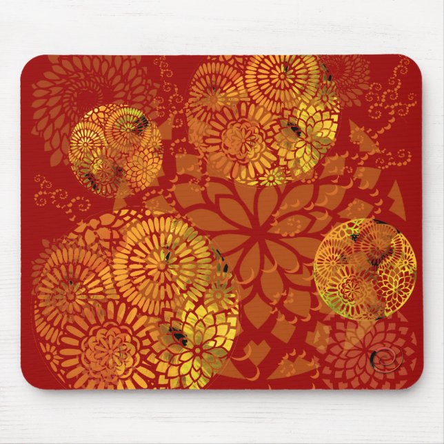 Mandalas Dourados Mousepad (Frente)