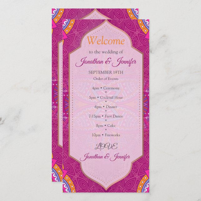 Mandalas no Cerise Pinks e no padrão de repetição  (Frente/Verso)