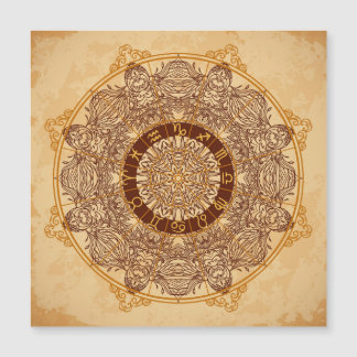 Mandalas, zodíaco, ornamentado, círculo vintage.