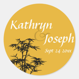 Mandarin orange bambu - etiqueta de favor de casam