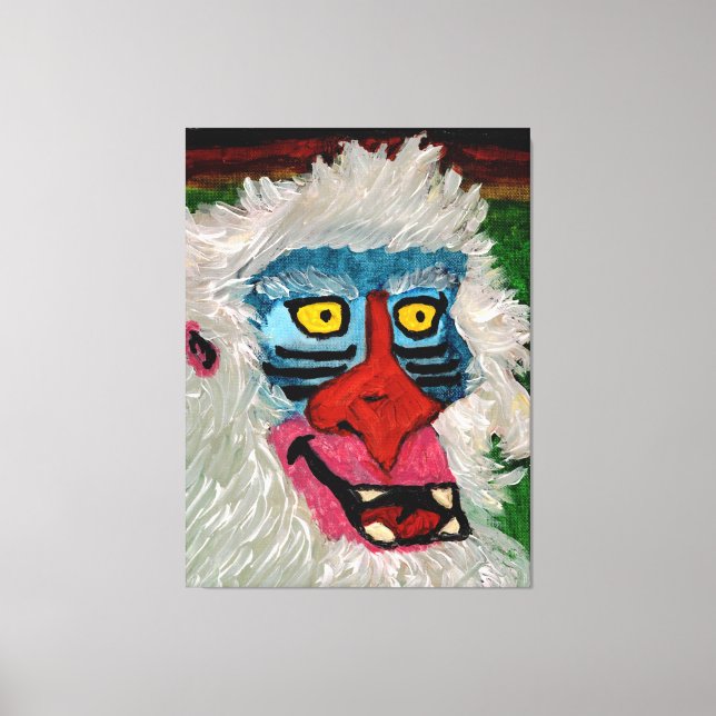 Mandrill Monkey Stretched Canvas Print (Frente)