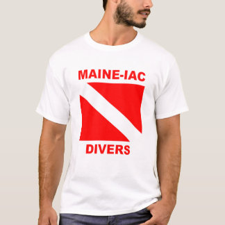 Maneiac Divers Dive Flag Logotipo Clássico T-shirt