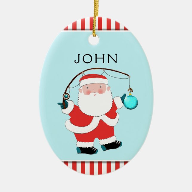 Maneira de Pesca Personalizada Ornamento Cerâmico (Frente)