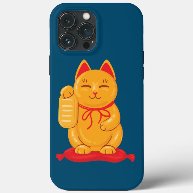 Maneki Neko Dourado Cat, Símbolo de Riqueza (Verso)