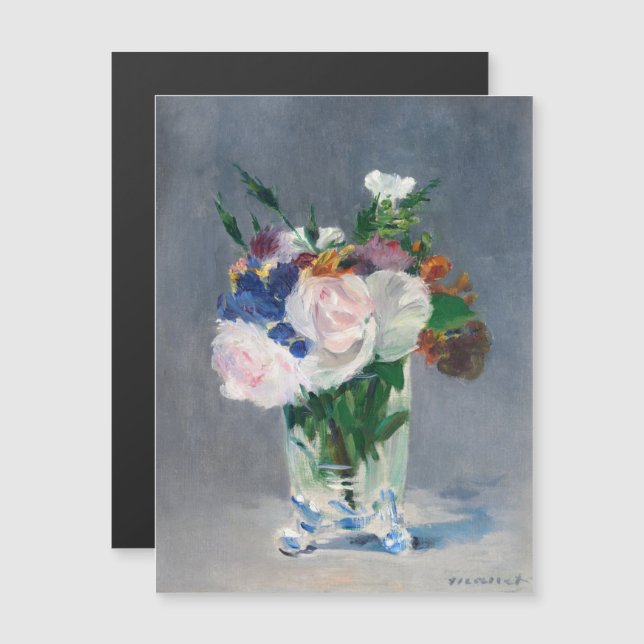 Manet - Flores num Cartão Magnético Crystal Vase (Frente/Verso)
