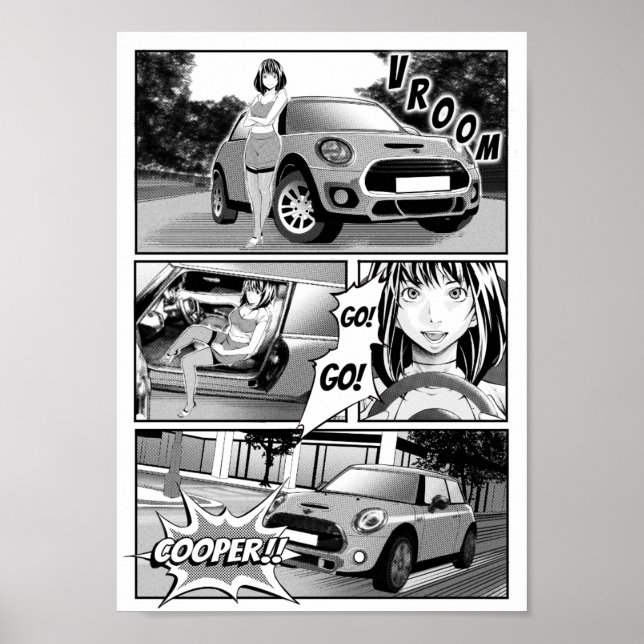 Manga Mini Cooper Poster (Frente)