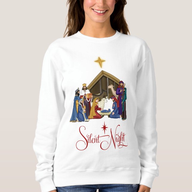 Manger Scene Christmas Sweatshirt ou t-shirt (Frente)