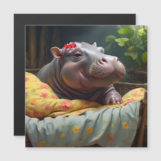 "Manhã: Bebês Acordares de Hippo na Cesta, (Frente/Verso)