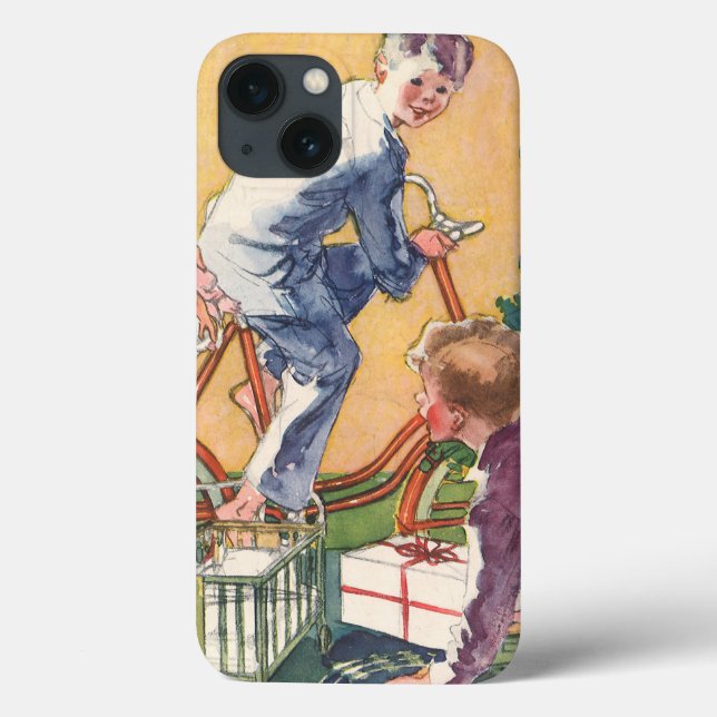 Manhã de Natal Vintage, Crianças com Presentes (Verso)