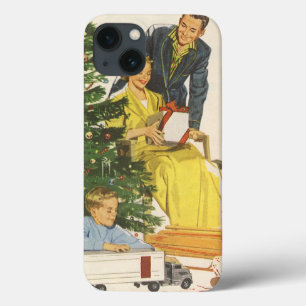 Manhã de Natal Vintage, Família Abrindo Presentes