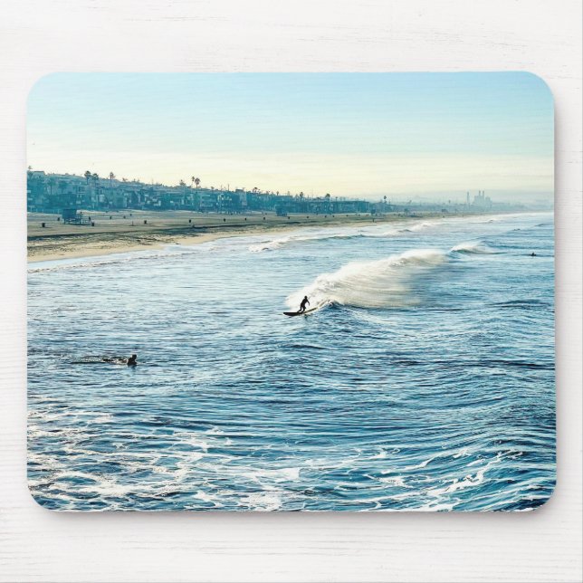 Manhattan Beach Pier Morning Surf - Zen Mouse Pad (Frente)