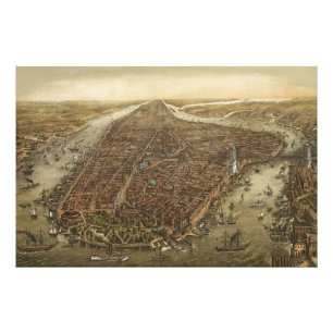 Manhattan Nova Iorque Antigo Alargamento de Fotos